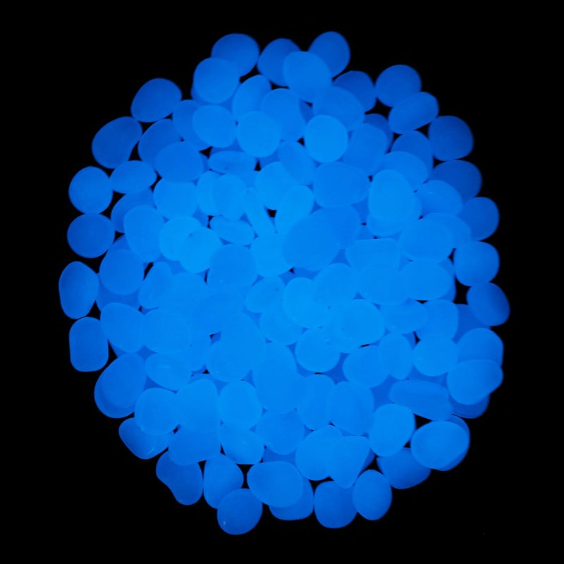 Oubest Glow in The Dark Rocks Glow Pebbles Outdoor Bulk Blue Decorations Stones for Garden Fish Tank Aquarium Walkway Plant Pots (500, Blue) - Image 3